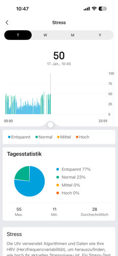 Amazfit Zepp: Auch hier gibt es keinen Stress mit dem Stress. (Bild: Amazfit / Screenshot: Golem)